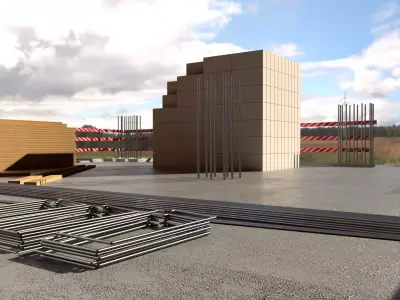 CONSTRUCTION SITE Low-poly 3D model