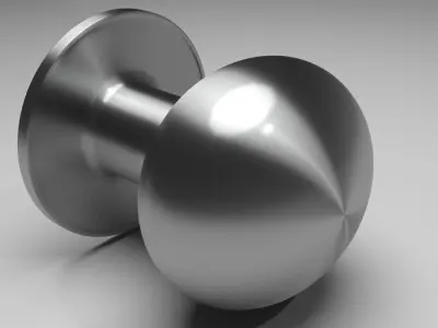 Brushed Chrome Doorknob 3D model
