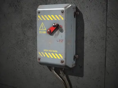 Electrical Switch for games Low-poly 3D model