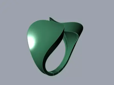 Modern Sculptural Adjustable Ring 3DM STL 3D print model purchase