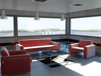 Living Room With Red Couch Archinteriors For C4 D Vol 1 3D model