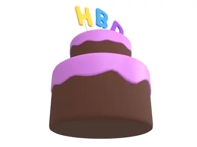 Birthday Cake v1 009 Low-poly 3D model