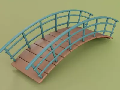 Cartoon Bridge 4 Low-poly 3D model
