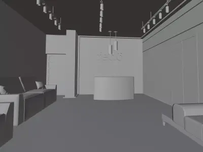Office street urban and furniture 3D model