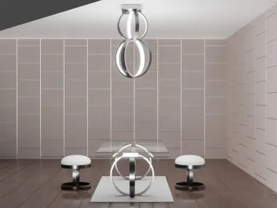 Modern dining Set Low-poly 3D model