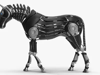 Robot horse standing 3D model