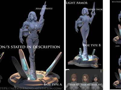 Female Halo Spartan Armored 3D print model