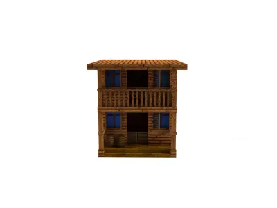 Cowboy house big Low-poly 3D model