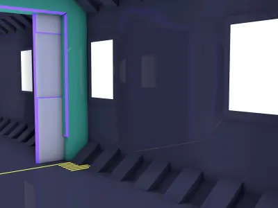 sci fi corridor 3D model 19