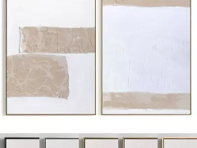 Plaster Two Photo Frame 348 Low-poly 3D model