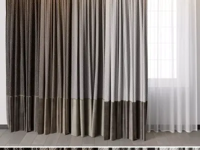 hadi curtain 82 Low-poly 3D model
