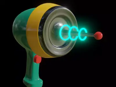 Sci fi Laser Gun Low-poly 3D model