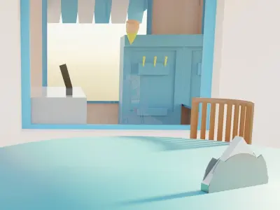 Ice Cream Shop Lowpoly 3D model