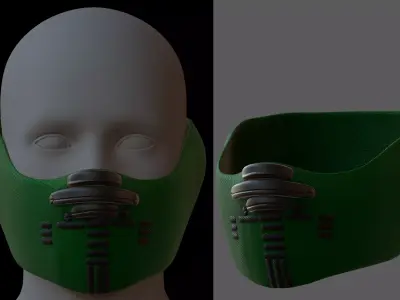 Gas mask helmet 3d model scifi Low-poly  Low-poly 3D model 168