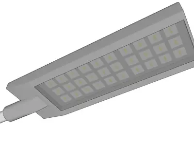 Group of 4 Light Poles - Lamp Posts 01 3D model