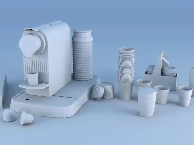 espresso machine coffee capsule caps 3D model