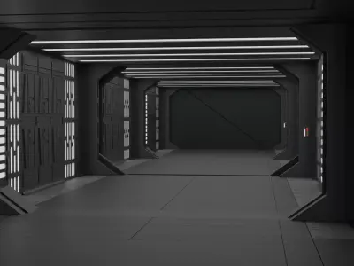 Imperial Corridor B Pack 3D model