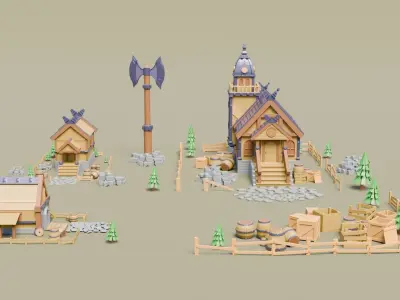 Viking village 3D model