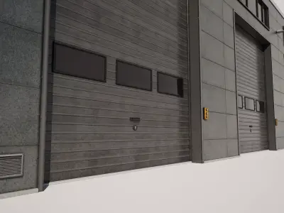  Industrial Warehouse Building Low-poly 3D model