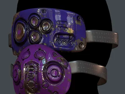Gas mask helmet 3d model scifi Low-poly  Low-poly 3D model 526