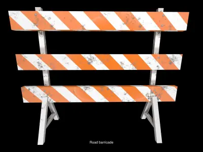 roadblock barricade 3D Model Pack