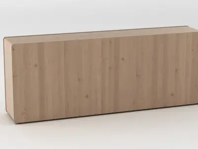 Sideboard wooden cabinet with two doors 3D model purchase
