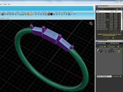Solitaire Women Light Weight Baguette Stone Band Ring 3D print model