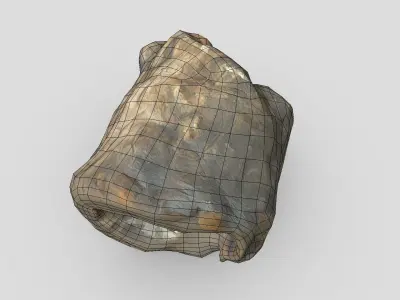 Ancient Tree Trunk Low-poly 3D model
