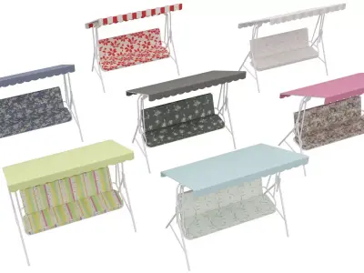 Garden bench swing 3D model