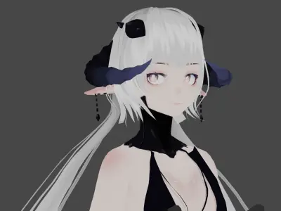 Vtuber  Vrchat model  Gunblades Low-poly 3D model