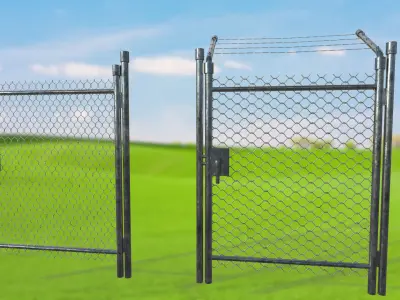 Netting Mesh Fence Kit  Low-poly 3D model