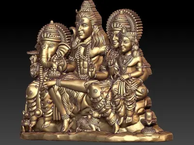 Shiv Pariwar Pendant 3D print model