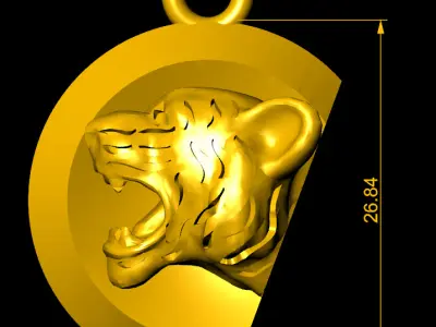 Tiger Pendant 3D print model