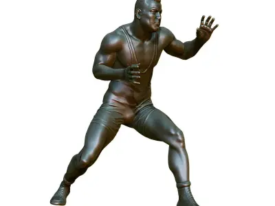 Wrestler Statue CNC 3D Printable Sculpture 3D print model
