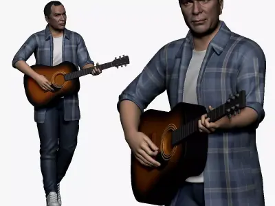 001128 guitarist 3d print ready 3D print model