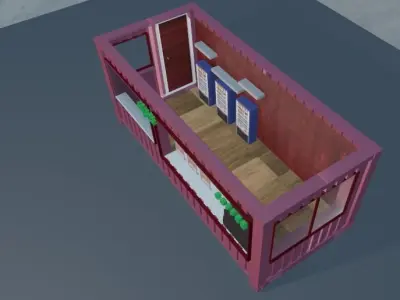 container coffee shop 3D model get