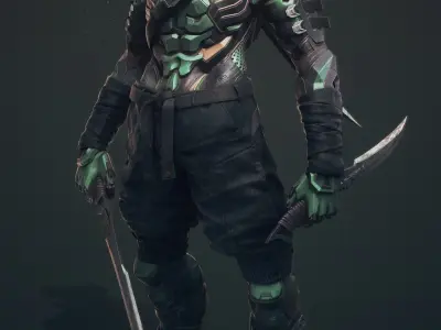 SHINOBI HIGHPOLY STL souls character art 3D print model