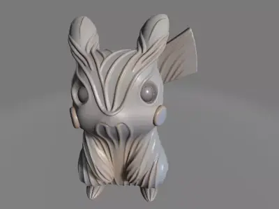 Elegant Swirl Pikachu Sculpture 3D print model