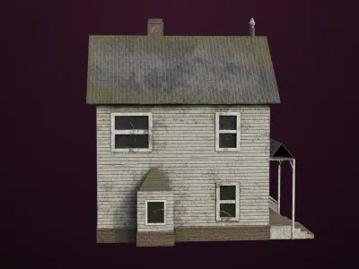 Old Dusty Vintage House01 All PBR Unity UE Textures Included Low-poly 3D model