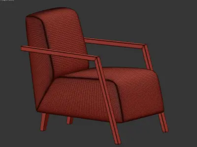 chair arm FOXI Beige 3D model