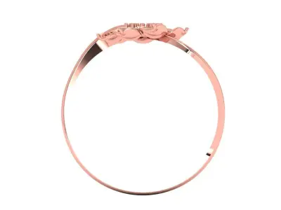 Solitaire Wedding Engagement Women Flower Bypass Rings 3D print model buy