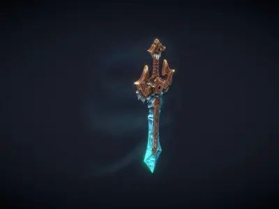 Glacial Sword 3D Model  Low-poly 3D model