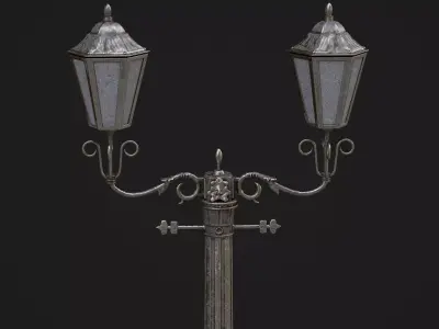 Street Light Low-poly 3D model 10