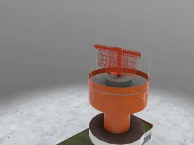 EDDH Radar Tower Low-poly 3D model
