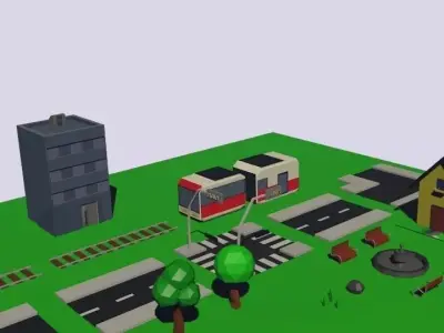 Simple Universe - City Streets Low-poly 3D model