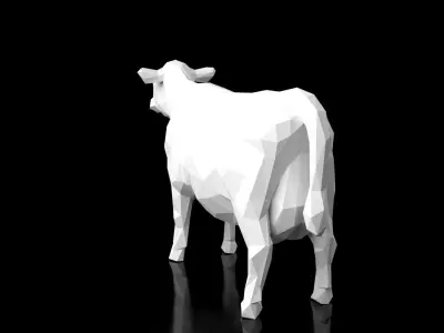 Cow Low Poligonal Low-poly 3D model