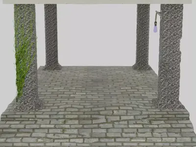 OPEN STONE HUT 3D model