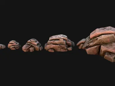 Rocks Stones Pebble Environment for Mine Low-poly 3D model