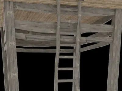 JUNGLE HUT SHELTER HOUSE SURVIVAL  Low-poly 3D model