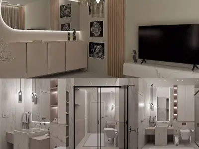 Modern Apartment Interior Bundle  3D Model Pack
